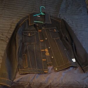 Stylish Black Jacket with Orange Accents